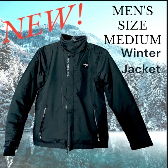 ❄️NEW Black Winter Jacket with High Collar, Size Medium Men's by CKX